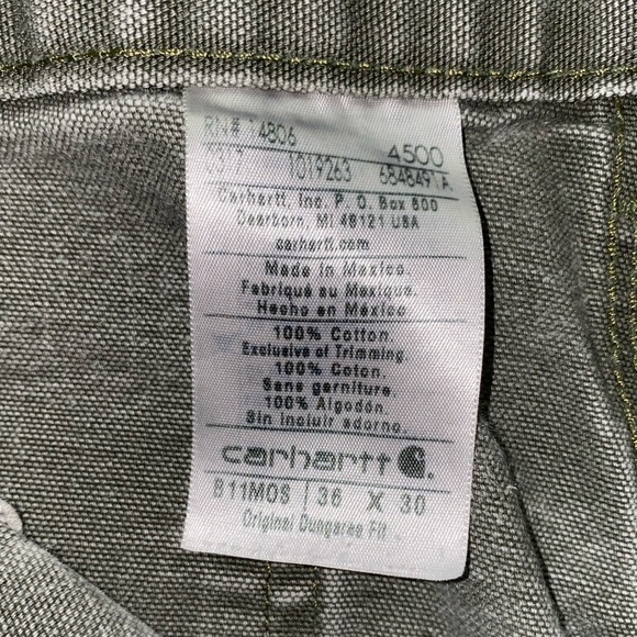 Faded Green Carhartt Carpenter Pants - Picture 2 of 4